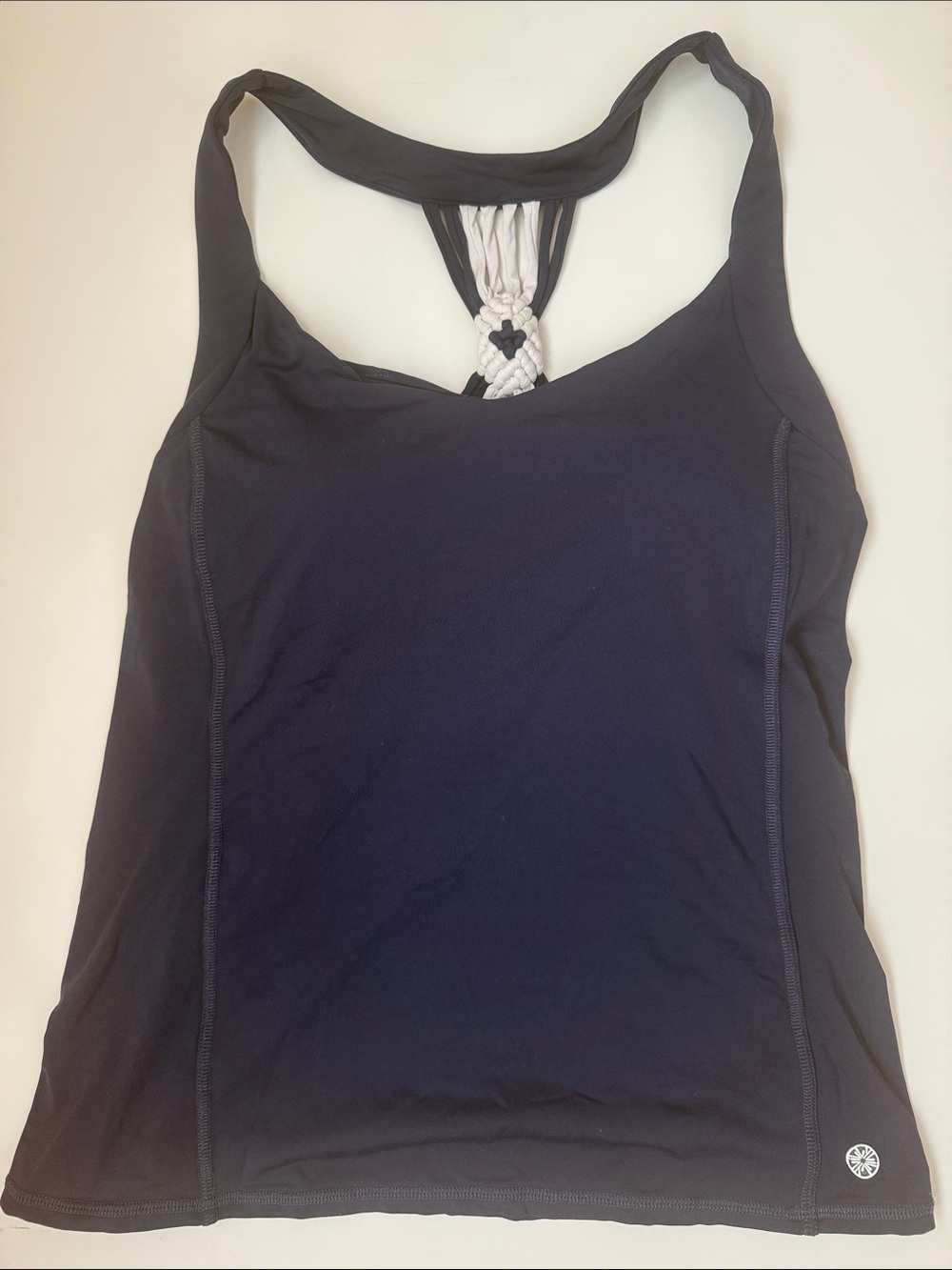 🌸EUC Lilly Pulitzer Navy and White Pilar Bra Braided-Back Athletic Tank